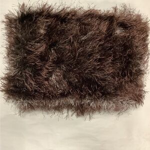Brown Fuzzy Neck Warmer tube shaped